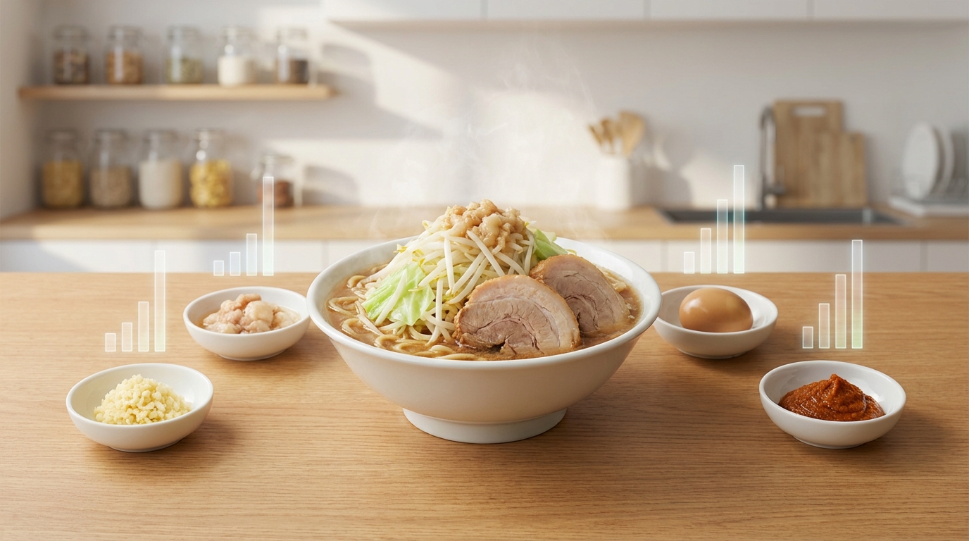 トッピング別の追加カロリー一覧【二郎系ラーメン】