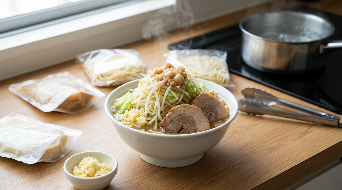 通販の二郎系ラーメンを美味しく作る方法