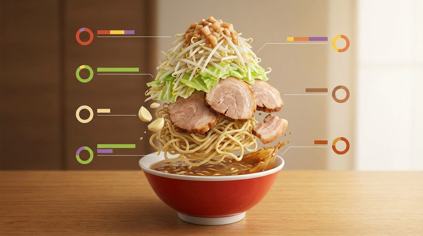 二郎系ラーメンのカロリー内訳を徹底分解