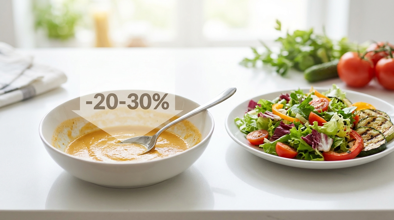 まとめ:スープを飲まないだけで約20〜30%のカロリーカットが可能