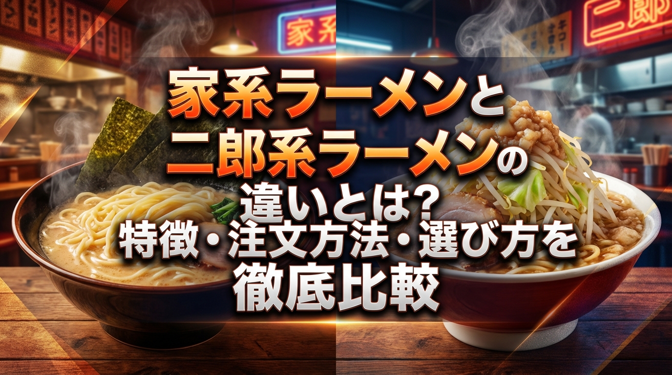 家系ラーメンと二郎系ラーメンの違いとは?特徴・注文方法・選び方を徹底比較