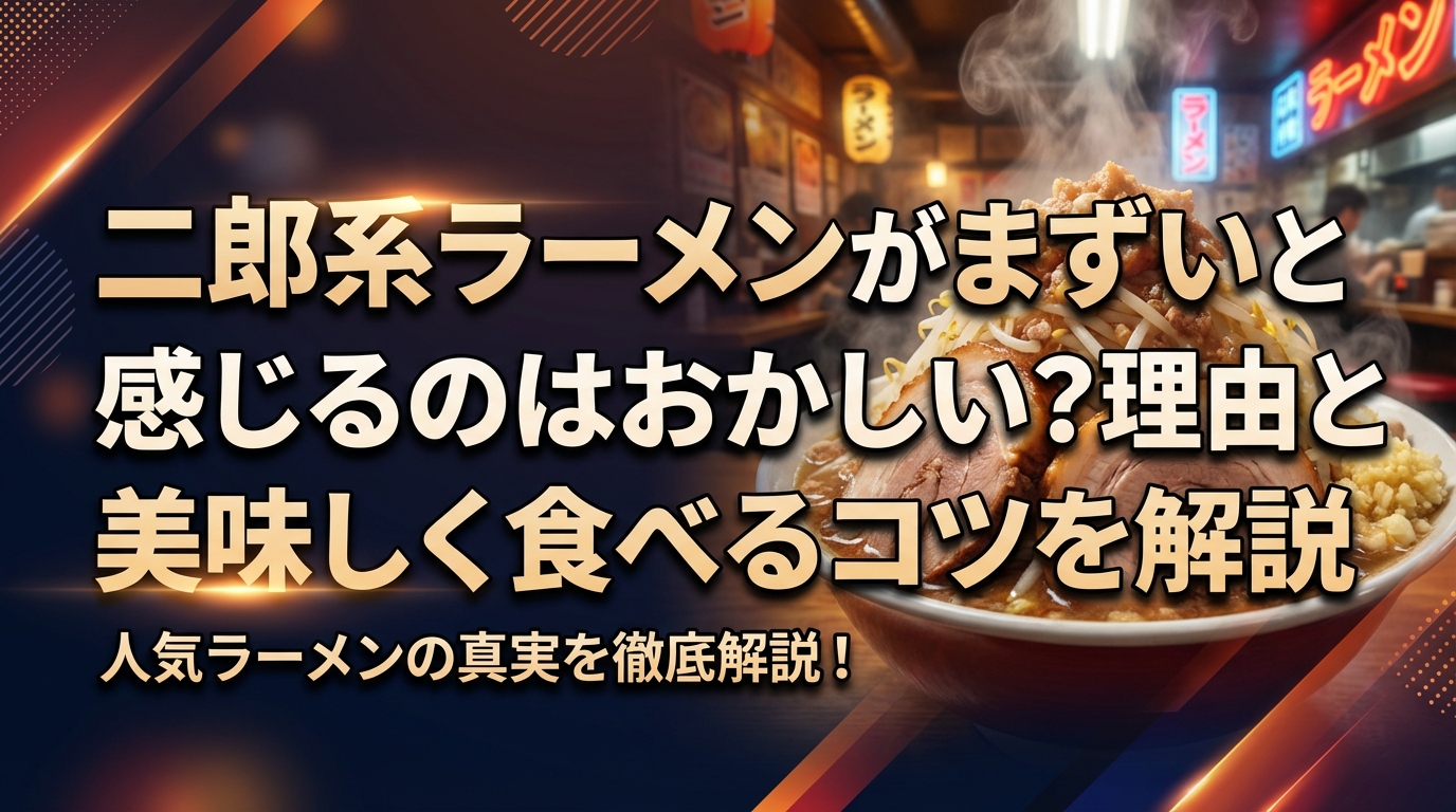 二郎系ラーメンがまずいと感じるのはおかしい?理由と美味しく食べるコツを解説