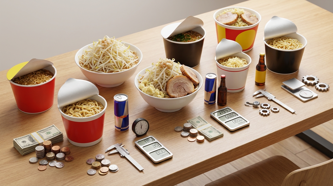 二郎系カップ麺の価格・カロリー・スペック比較表