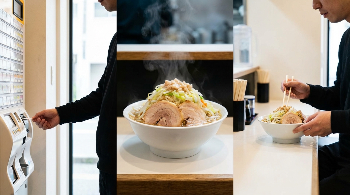 二郎系ラーメンの頼み方|入店から退店までの流れを時系列で解説