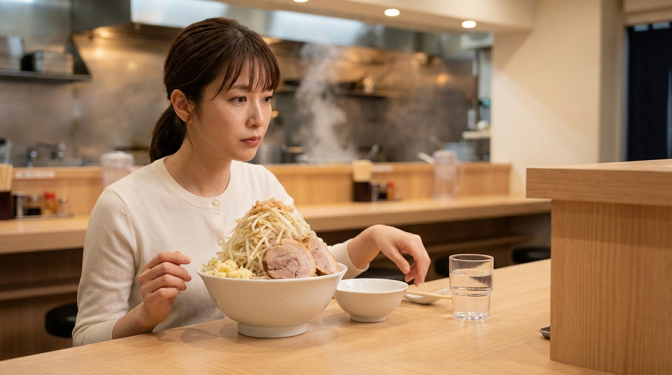 女性・少食の人が二郎系ラーメンに挑戦するコツ