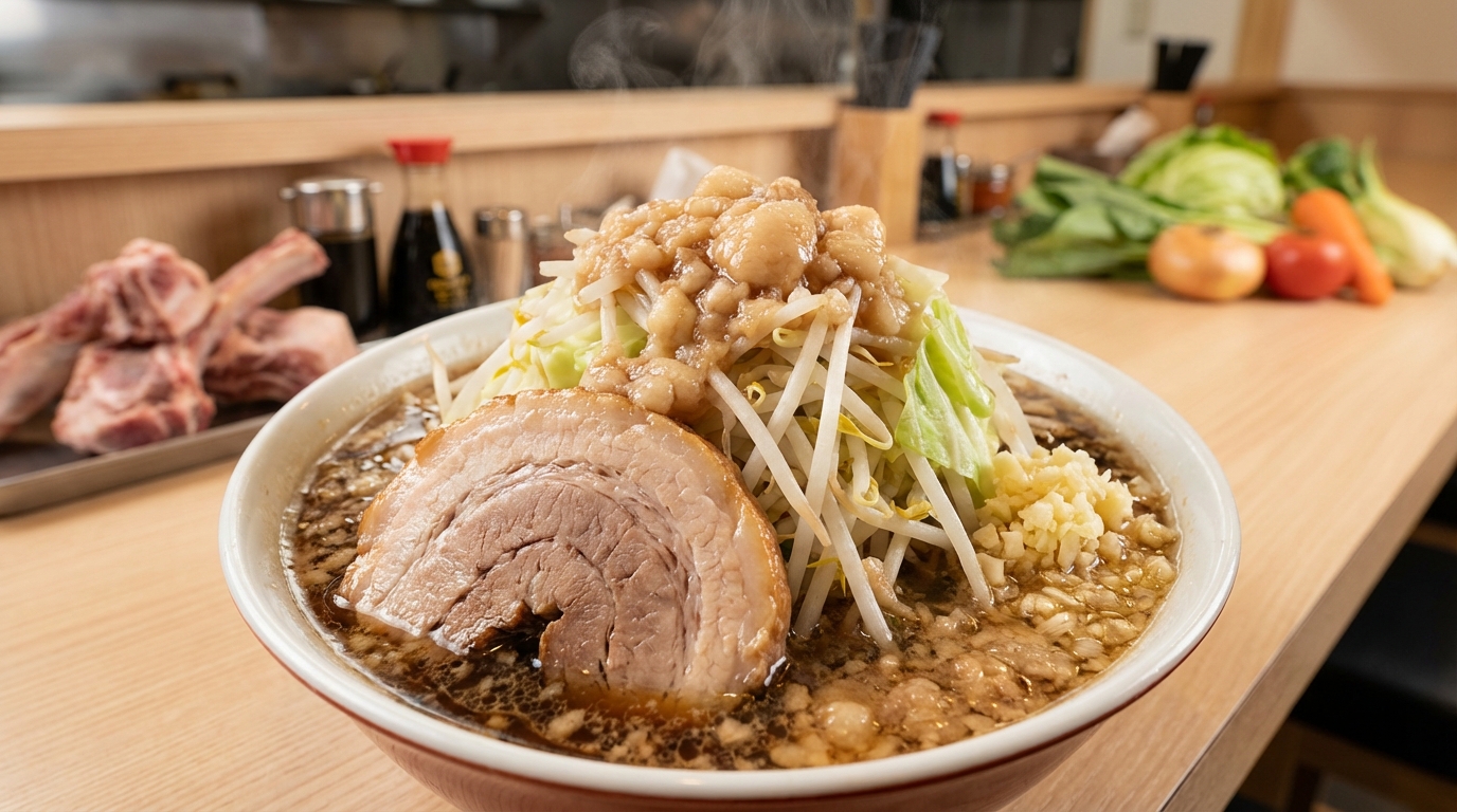 二郎系ラーメンのスープとは？特徴と材料を30秒で解説