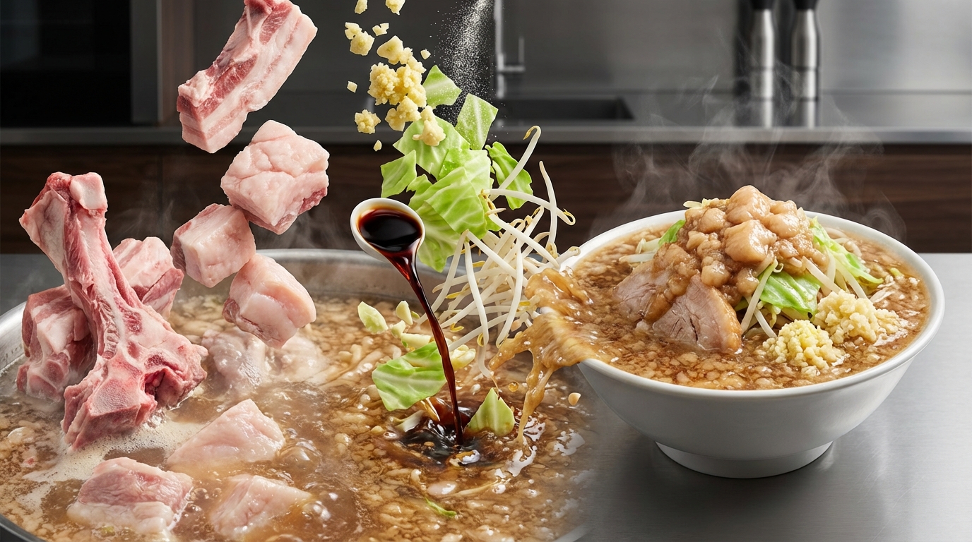 二郎系スープの構成要素と味の秘密