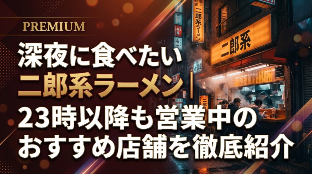 深夜に食べたい二郎系ラーメン｜23時以降も営業中のおすすめ店舗を徹底紹介