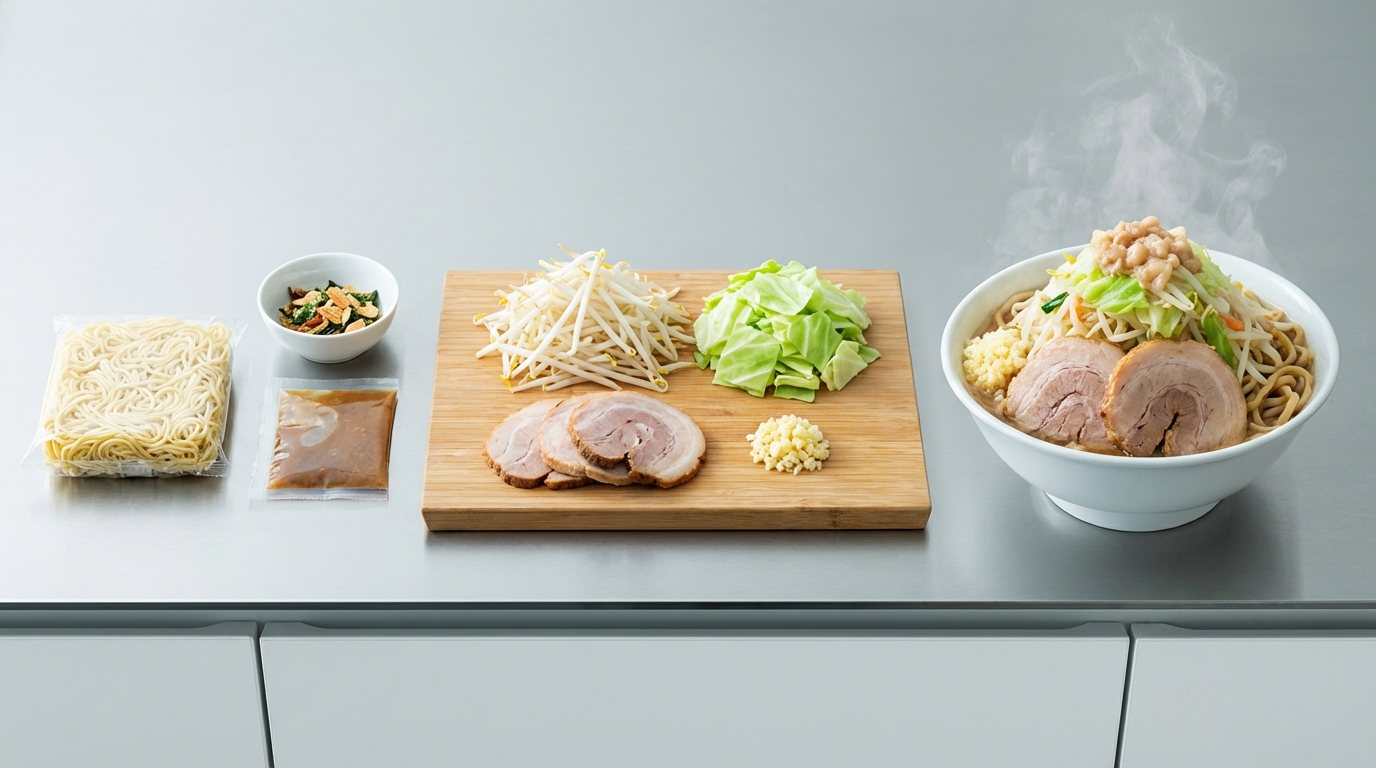 材料リスト|3段階で揃える二郎系インスタントの具材