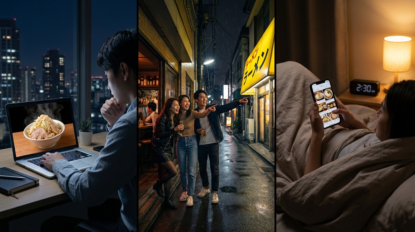 深夜に二郎系ラーメンを食べたくなる3つのシーン