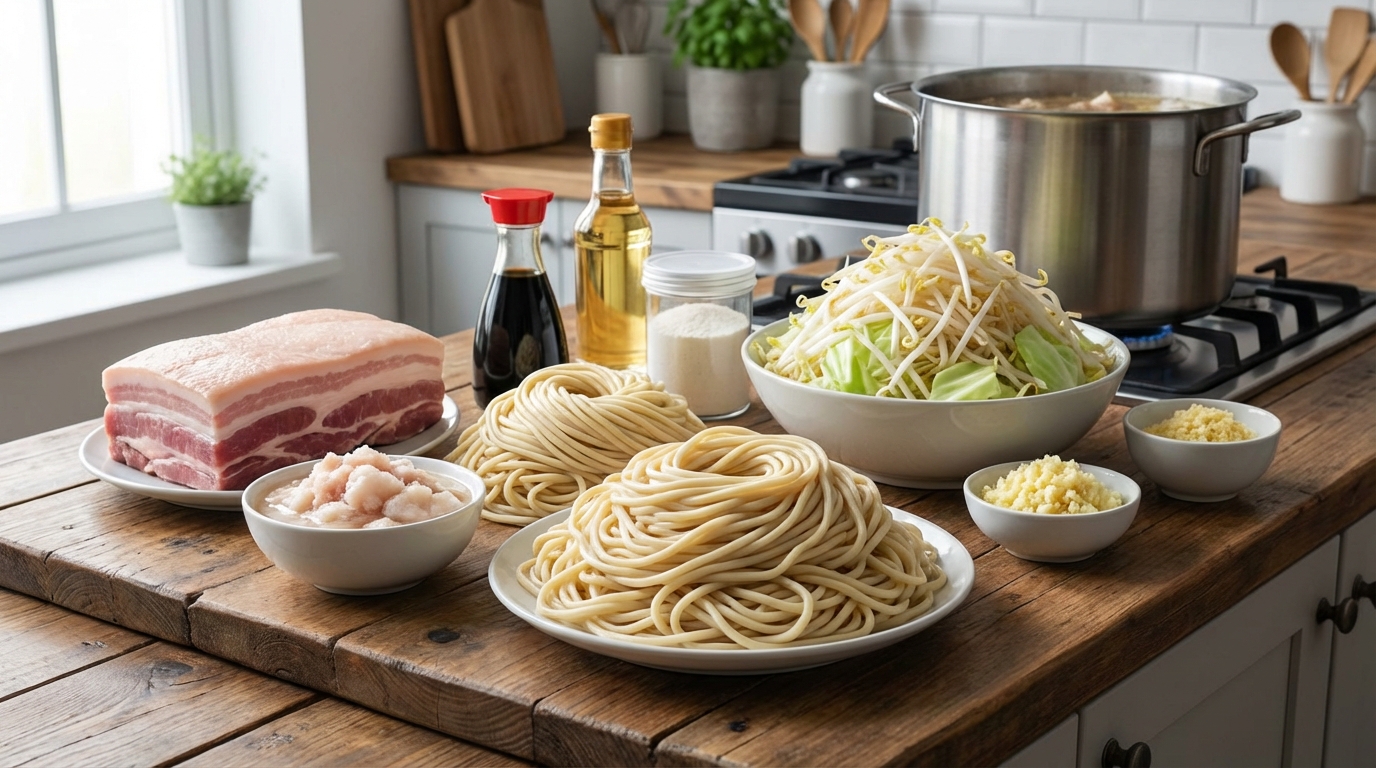 二郎系ラーメンを家で作るための材料一覧【2人前】