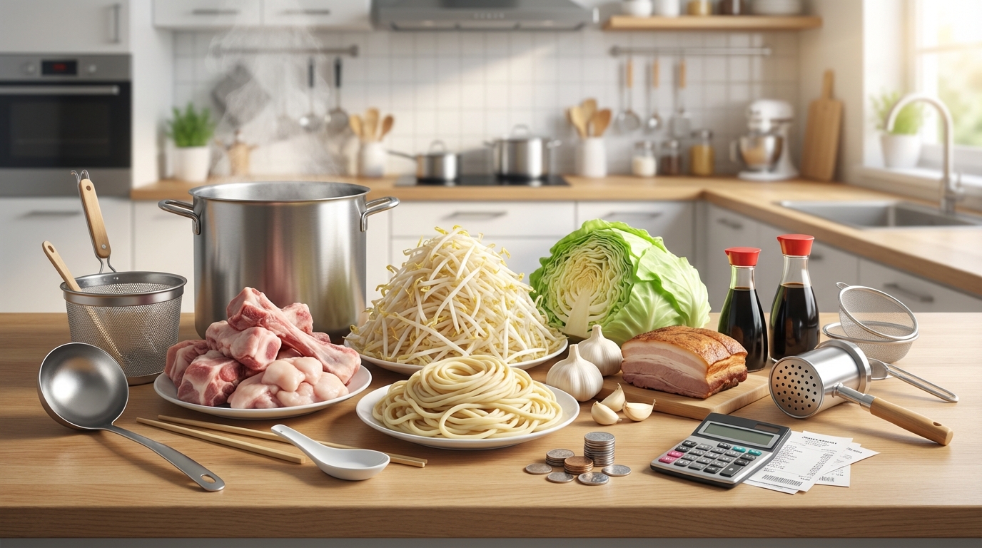 二郎系ラーメン自作にかかる費用と必要な道具