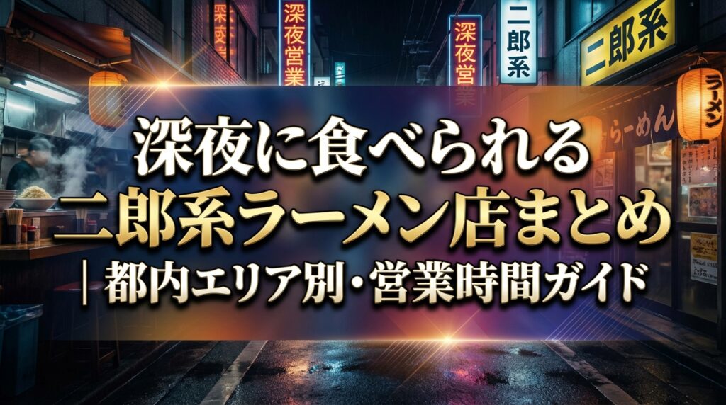 深夜に食べられる二郎系ラーメン店まとめ｜都内エリア別・営業時間ガイド