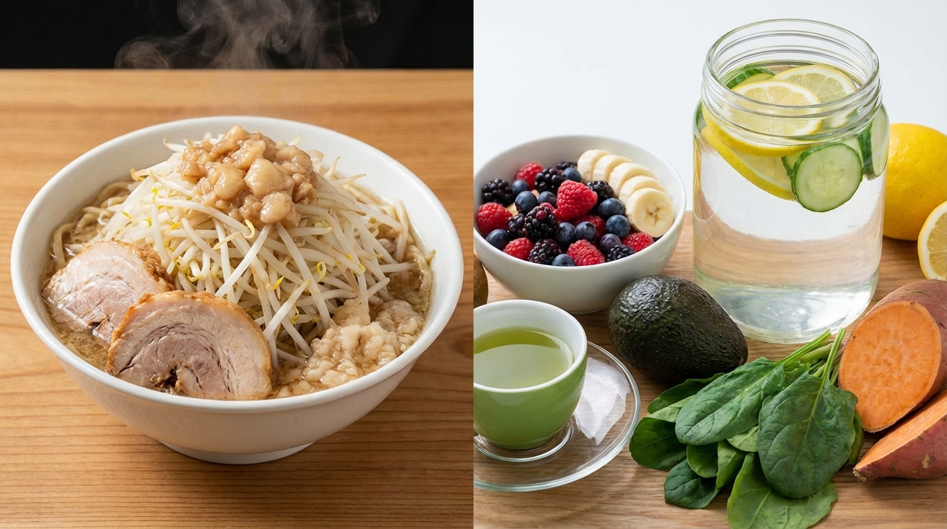 二郎系ラーメンを食べた後の塩分リカバリー方法