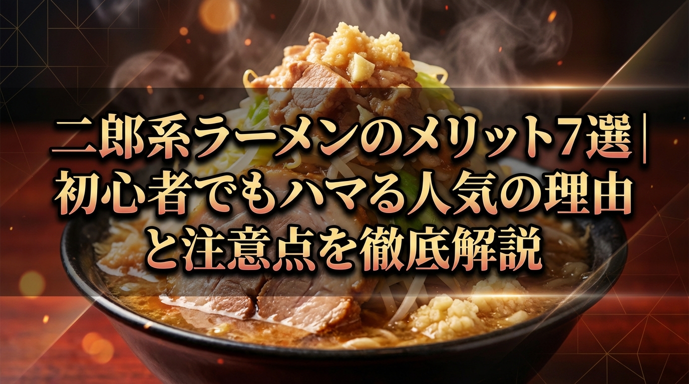 二郎系ラーメンのメリット7選|初心者でもハマる人気の理由と注意点を徹底解説
