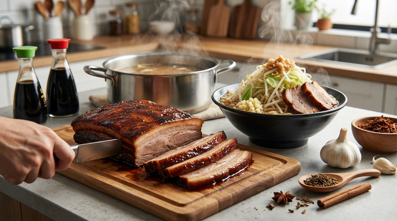 【自宅再現】二郎系ラーメンの肉（煮豚）の作り方レシピ