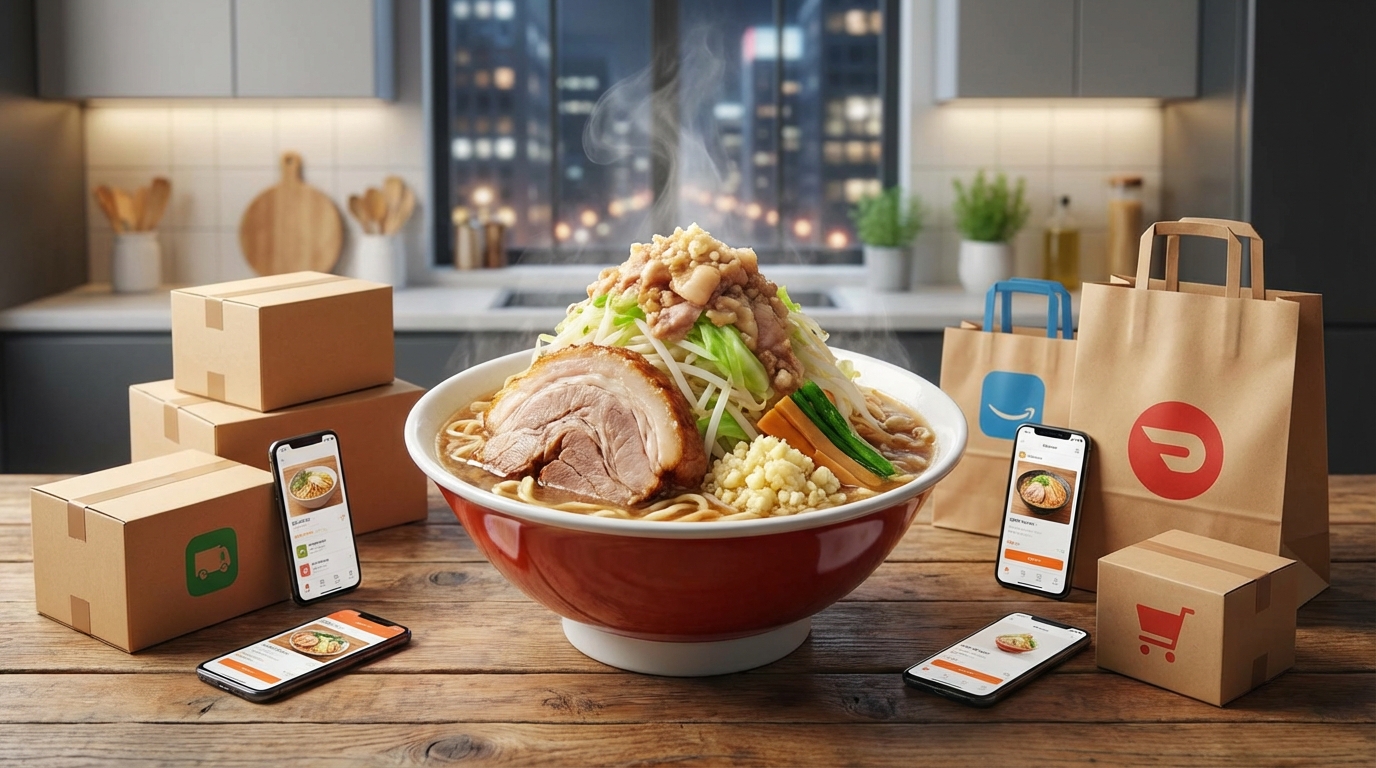 二郎系ラーメンの出前に使えるデリバリーサービス一覧