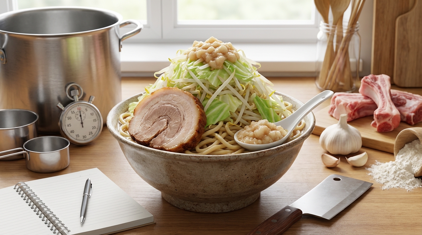 二郎系ラーメンを作る前に確認｜材料・時間・難易度【早見表】