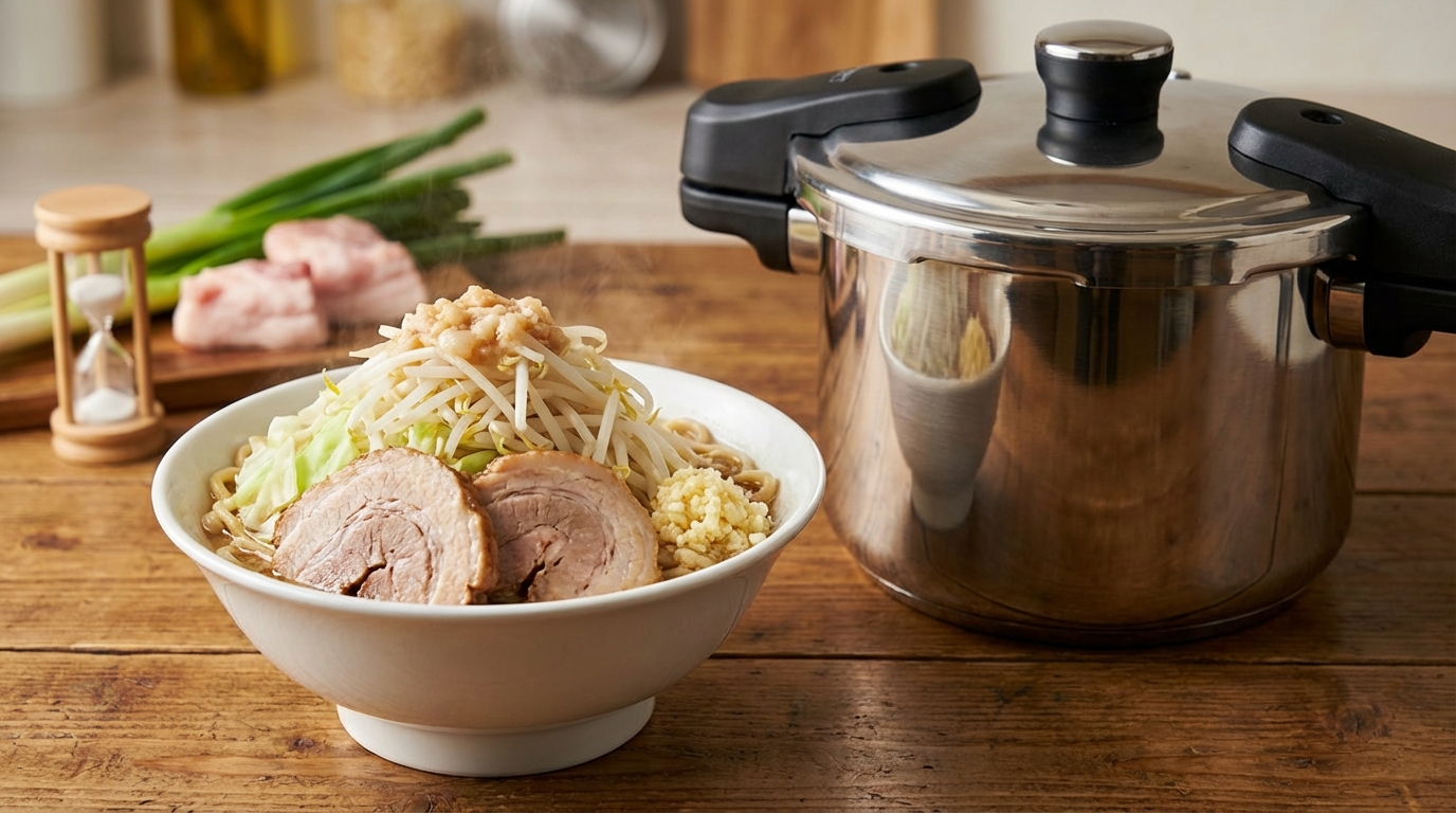 【時短版】圧力鍋で3時間で作る二郎系ラーメン