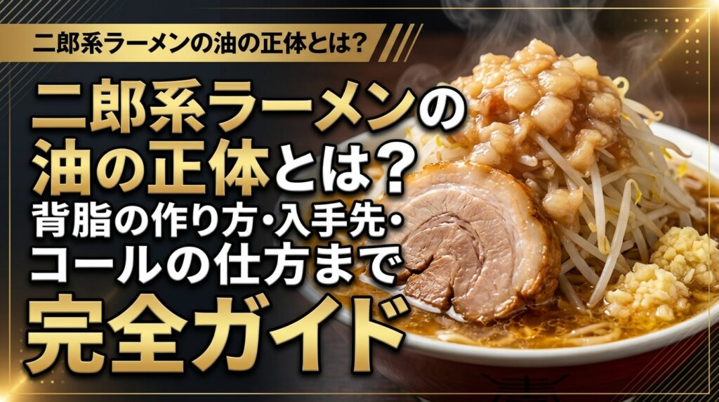 二郎系ラーメンの油の正体とは？背脂の作り方・入手先・コールの仕方まで完全ガイド