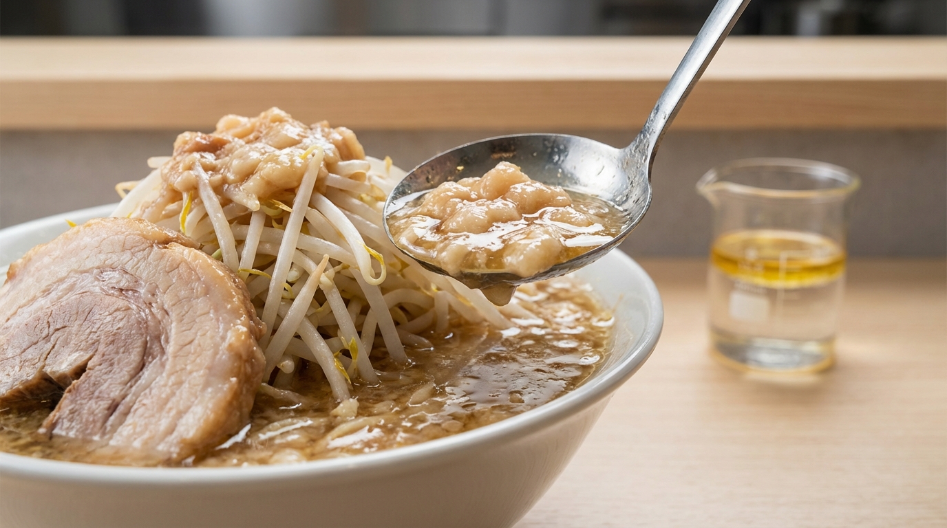 二郎系ラーメンの油のカロリー・脂質量｜健康面も解説
