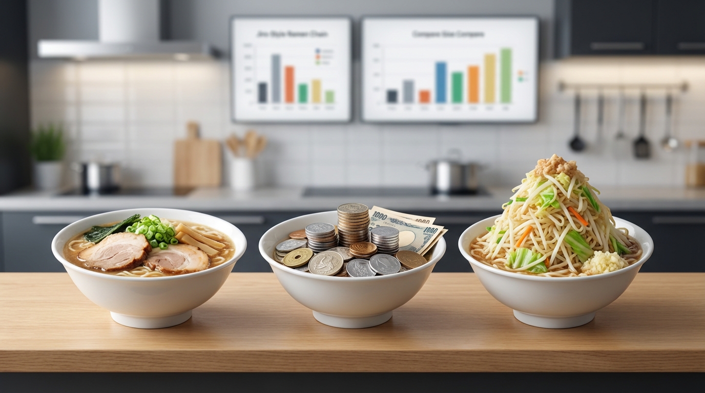 【比較表】二郎系ラーメン人気チェーンの味・価格・ボリューム一覧