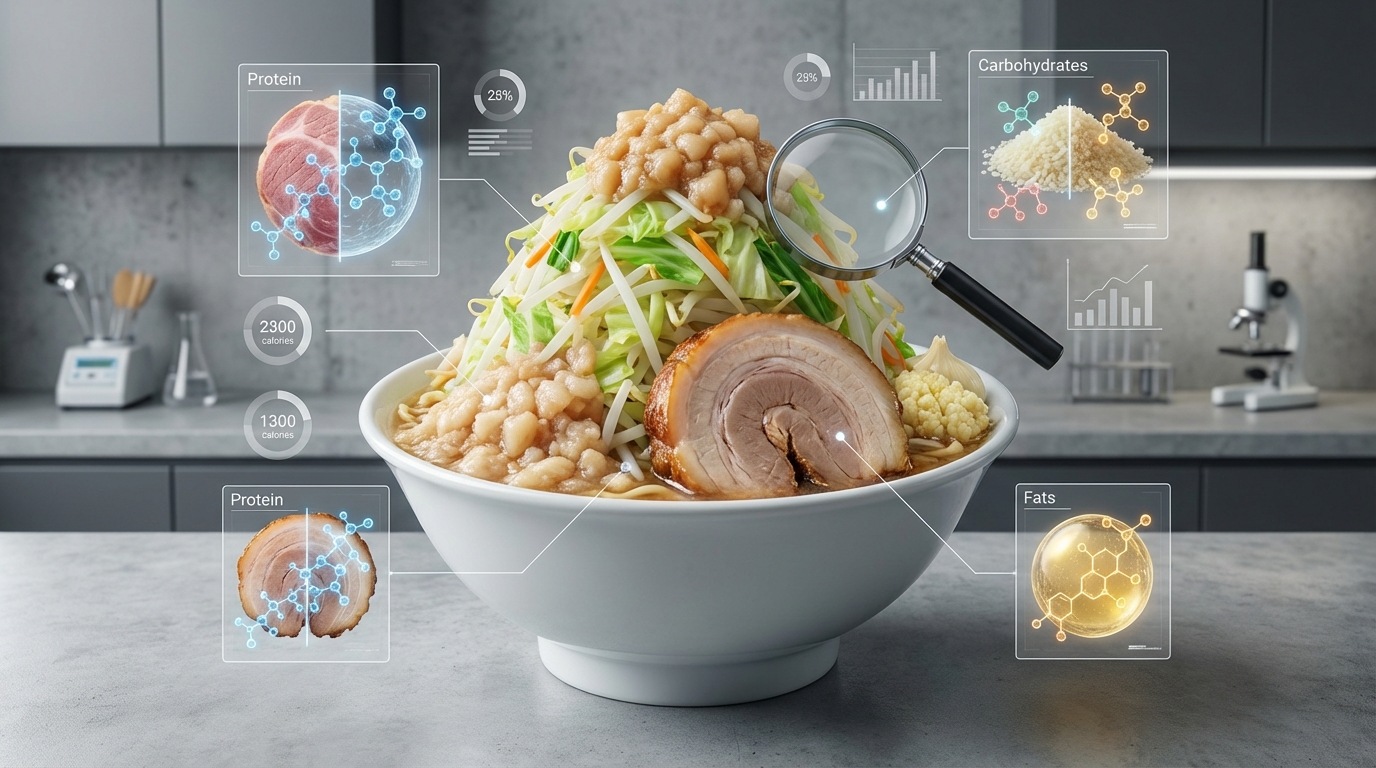 二郎系ラーメンのカロリー・栄養成分を徹底解剖