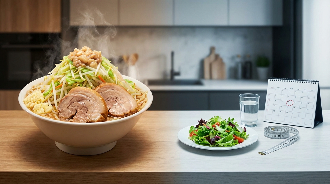 二郎系ラーメンをダイエット中に食べていい頻度の目安