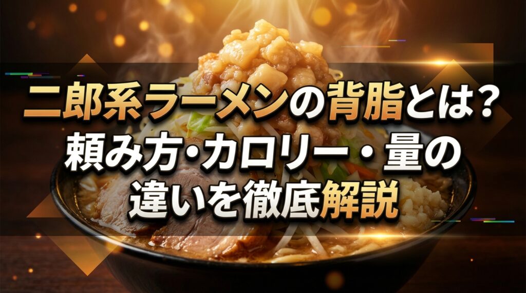 二郎系ラーメンの背脂とは？頼み方・カロリー・量の違いを徹底解説
