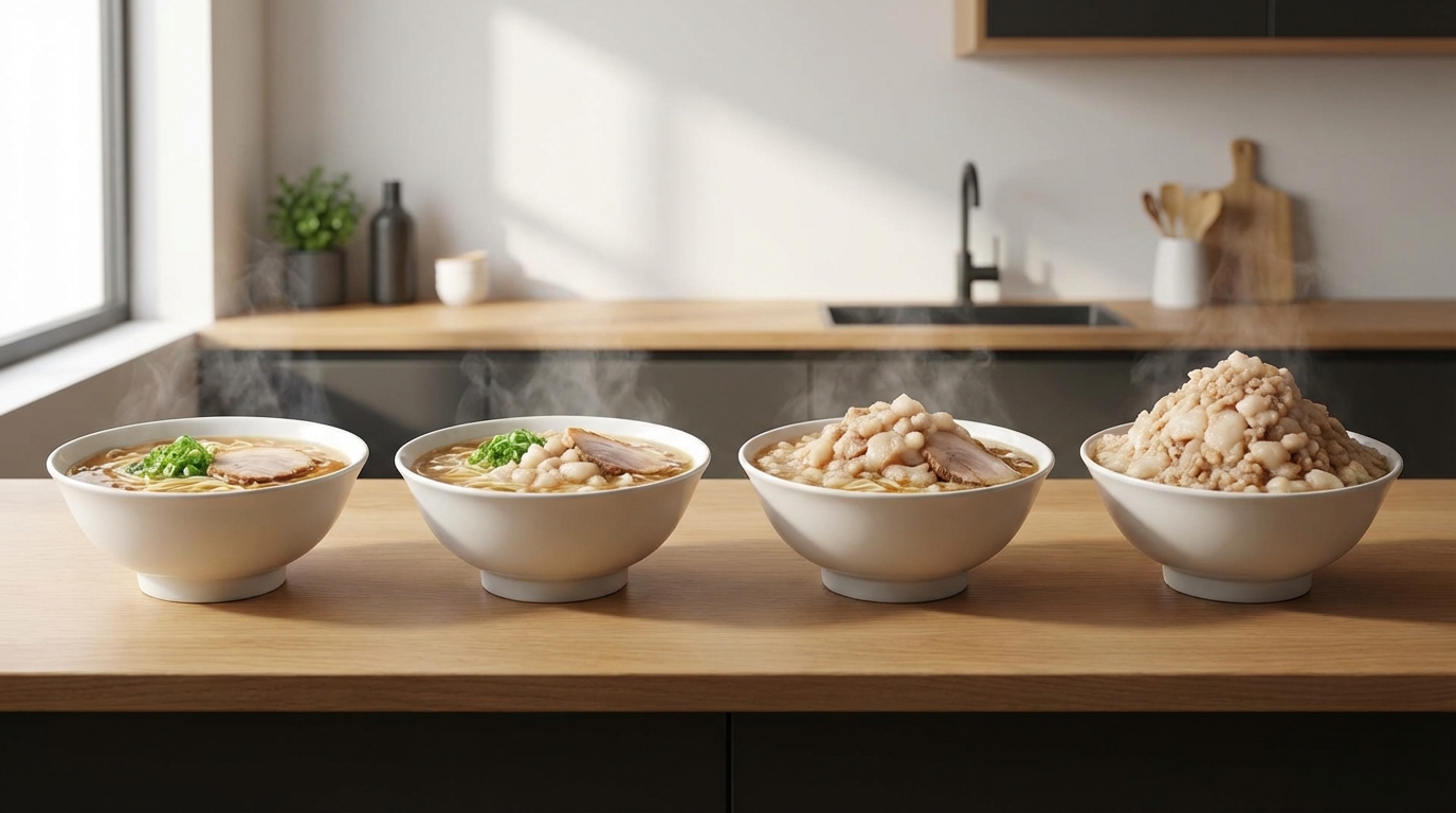 背脂の量で味はどう変わる?少なめ〜鬼背脂まで比較