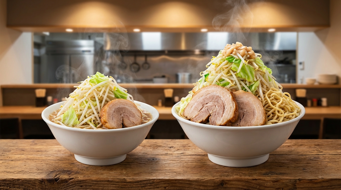 二郎系ラーメン「小」と「大」の違いを比較|どっちを頼むべき?