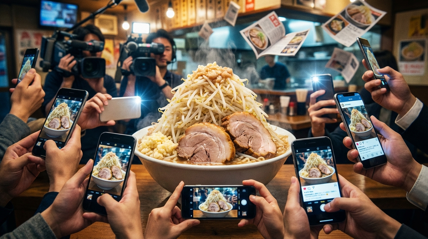二郎系ラーメンが社会現象になるまで|メディアとSNSの影響