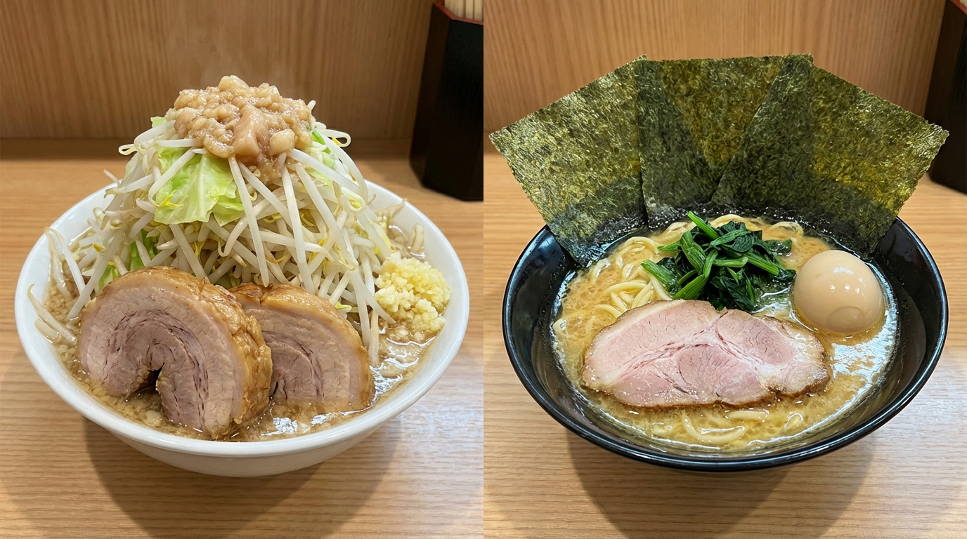 二郎系と家系の具材・トッピングの違い