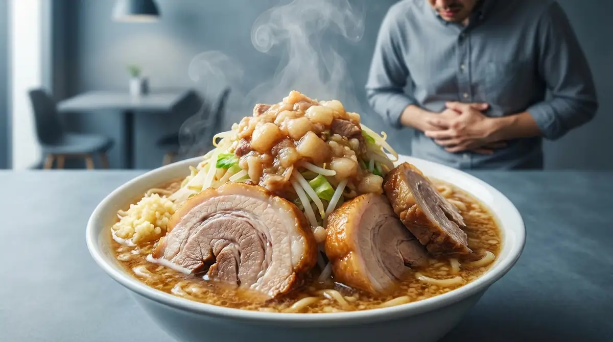 二郎系ラーメンで胃もたれが起きる5つの原因