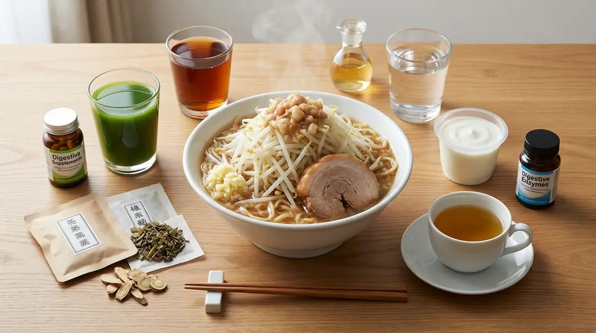 二郎系ラーメンの胃もたれを防ぐ予防対策【食前・食中・食後】