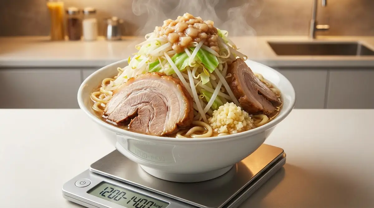 【結論】二郎系ラーメン麺150gのカロリーは約1,200〜1,400kcal