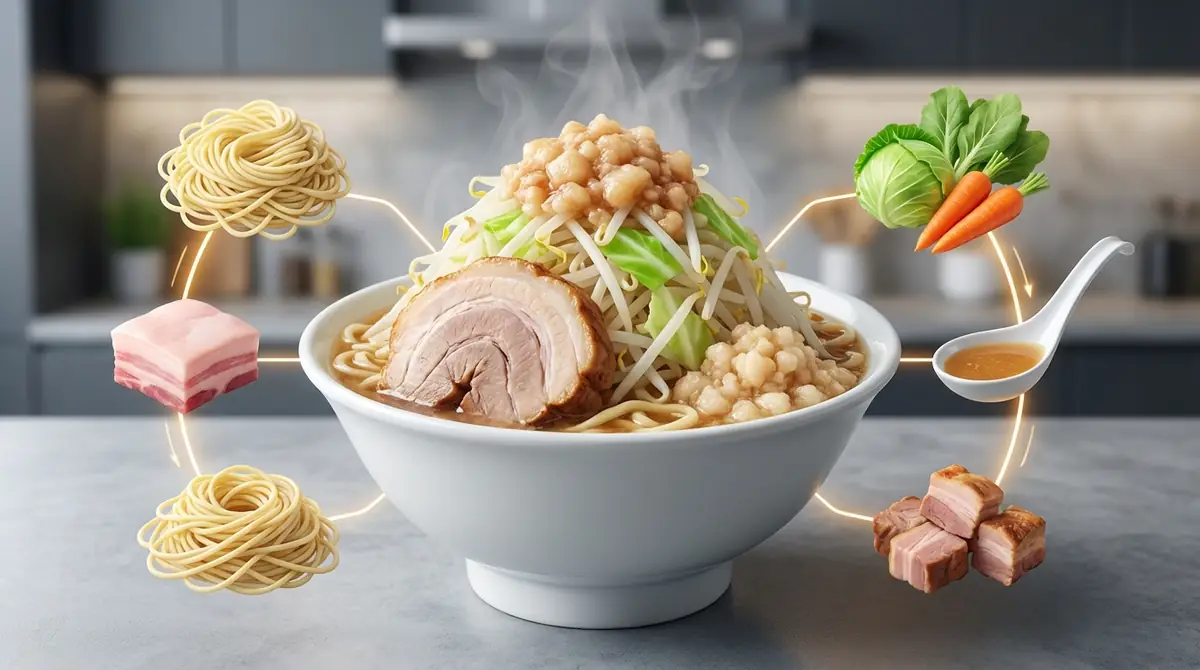 二郎系ラーメン100gあたりのカロリーを構成要素別に解説