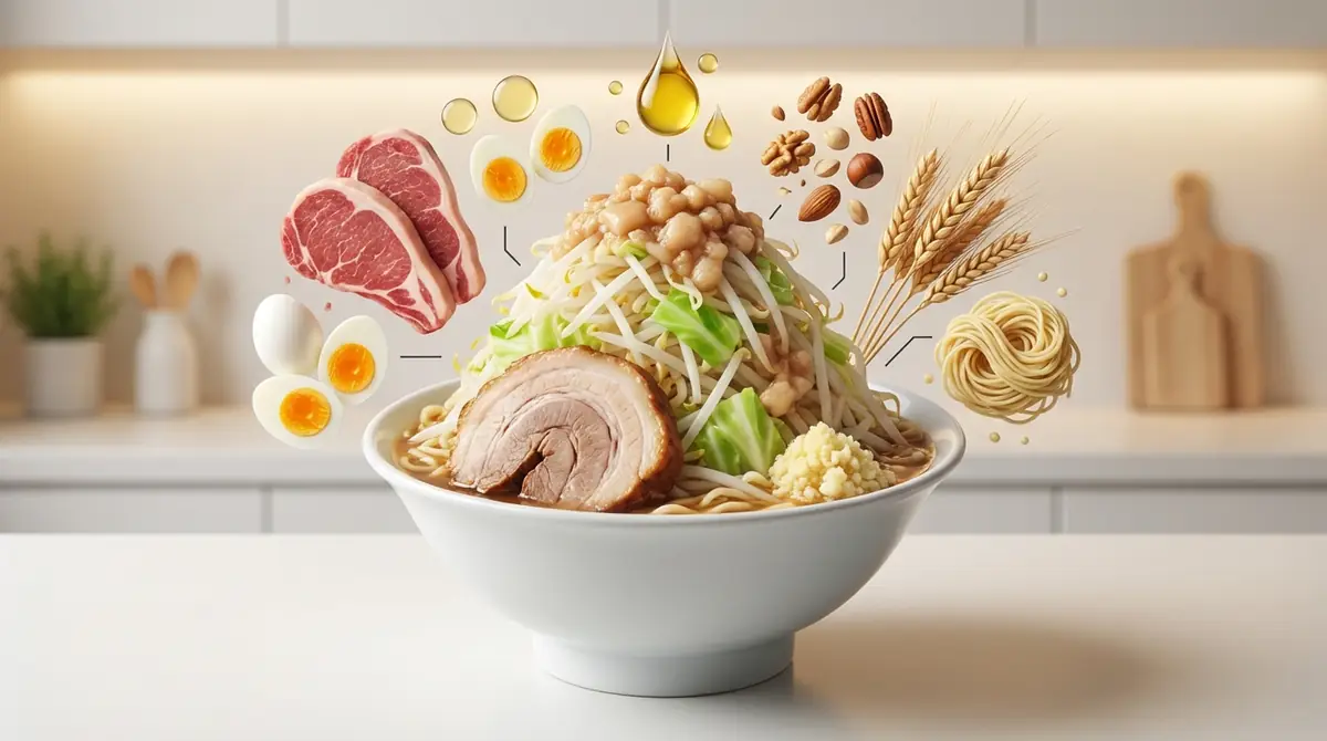 二郎系ラーメンのPFCバランス(タンパク質・脂質・炭水化物)