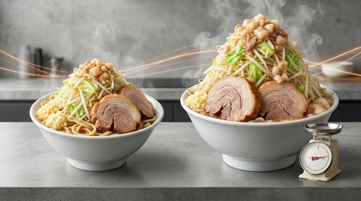 二郎系「小」と「大」のカロリー差はどのくらい?