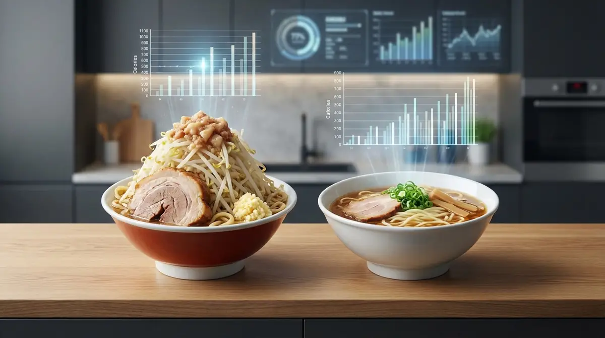 主要二郎系チェーンのカロリー目安を比較