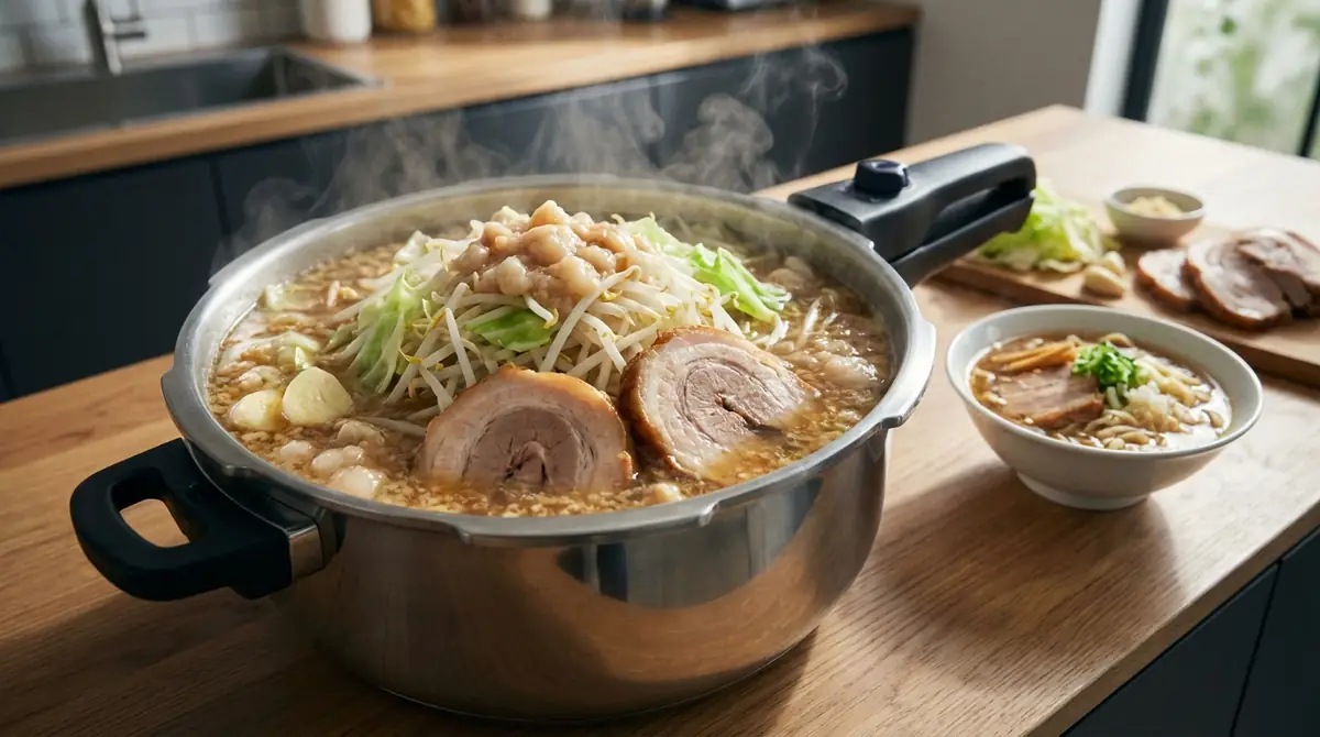 【時短レシピ】圧力鍋で作る3時間の二郎系スープ