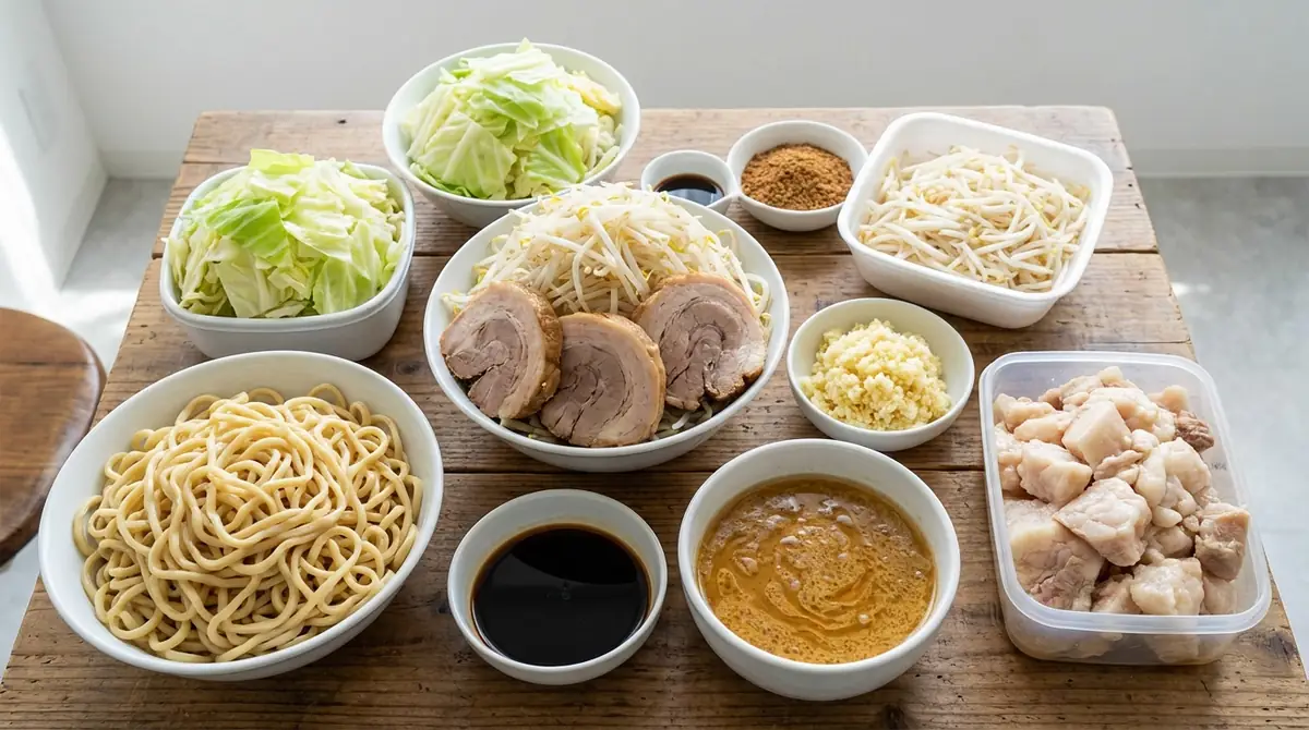 本格二郎系ラーメンの材料・分量一覧