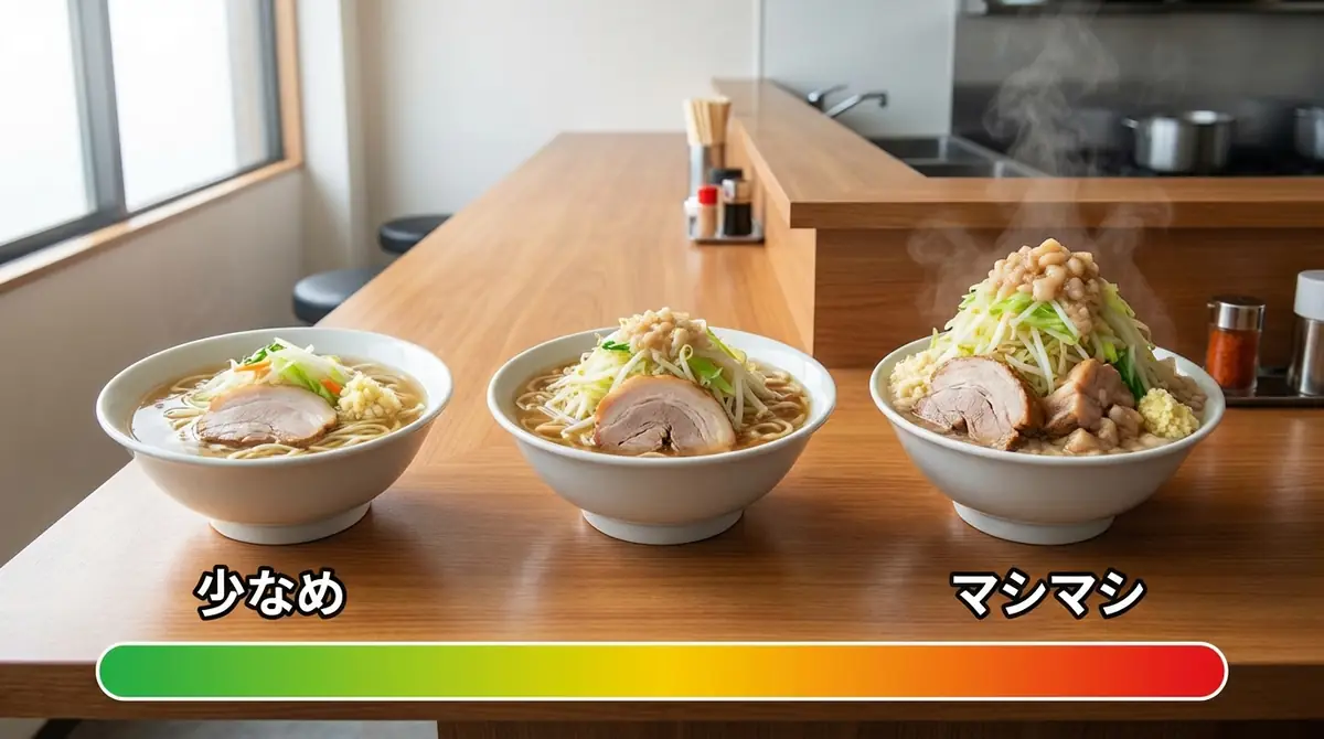 コール別カロリー早見表｜マシ・少なめでどれだけ変わる？