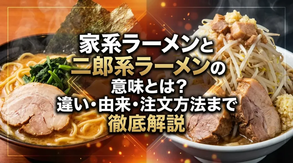 家系ラーメンと二郎系ラーメンの意味とは？違い・由来・注文方法まで徹底解説