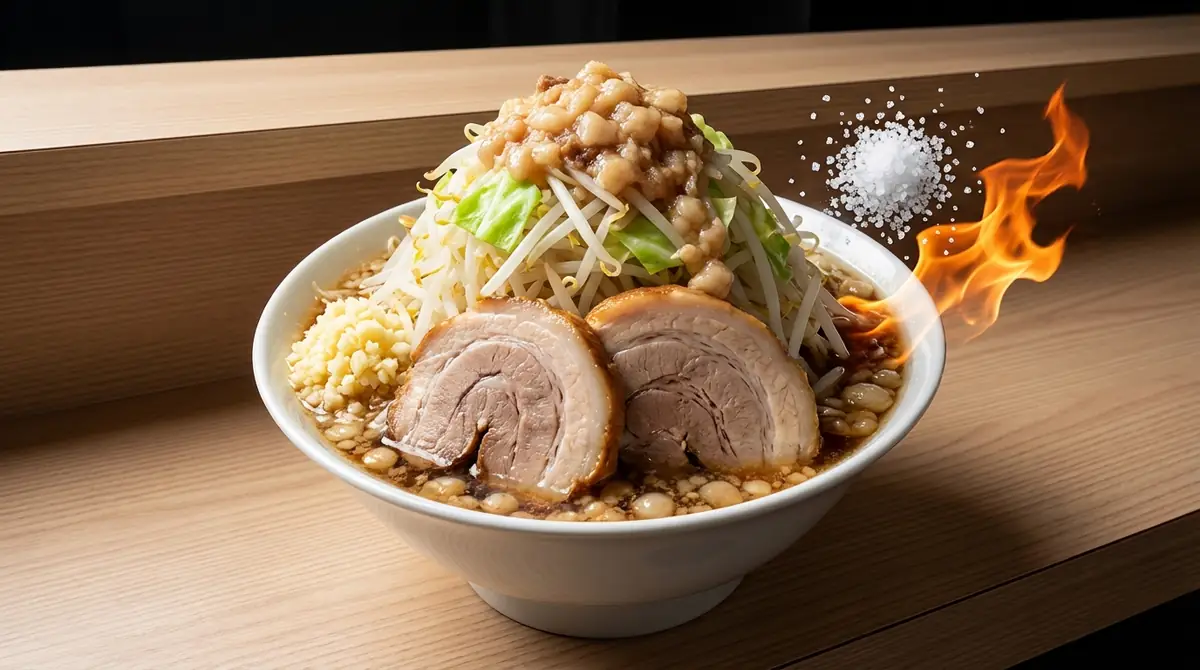 二郎系ラーメン1杯に含まれる塩分・脂質・カロリーの実態