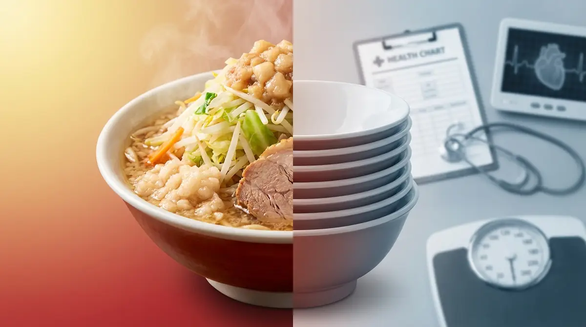【頻度別】二郎系ラーメンによる病気リスクの目安