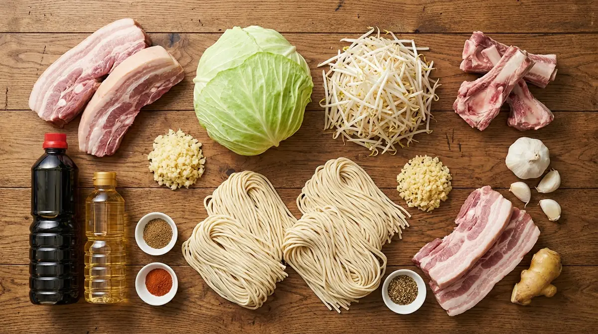 自宅二郎系ラーメンの材料リスト【4人前】