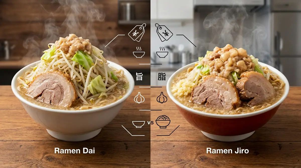 ラーメン大と二郎の違いは？メニュー・味・価格を比較
