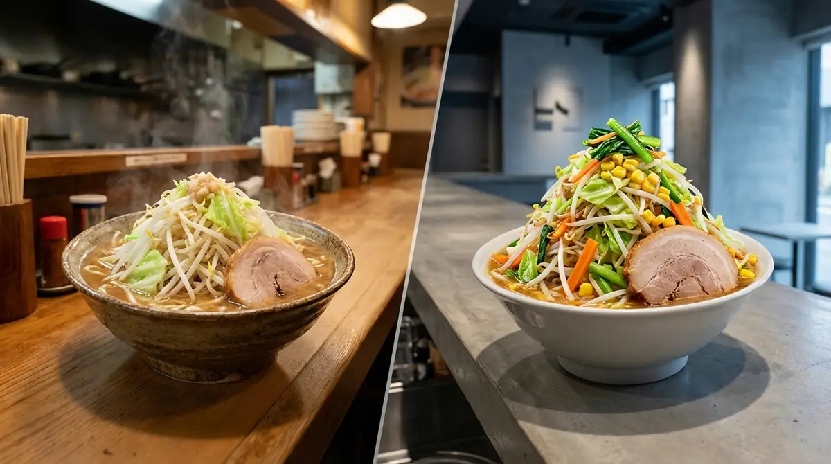 直系とインスパイアで野菜量は違う?店舗タイプ別の傾向