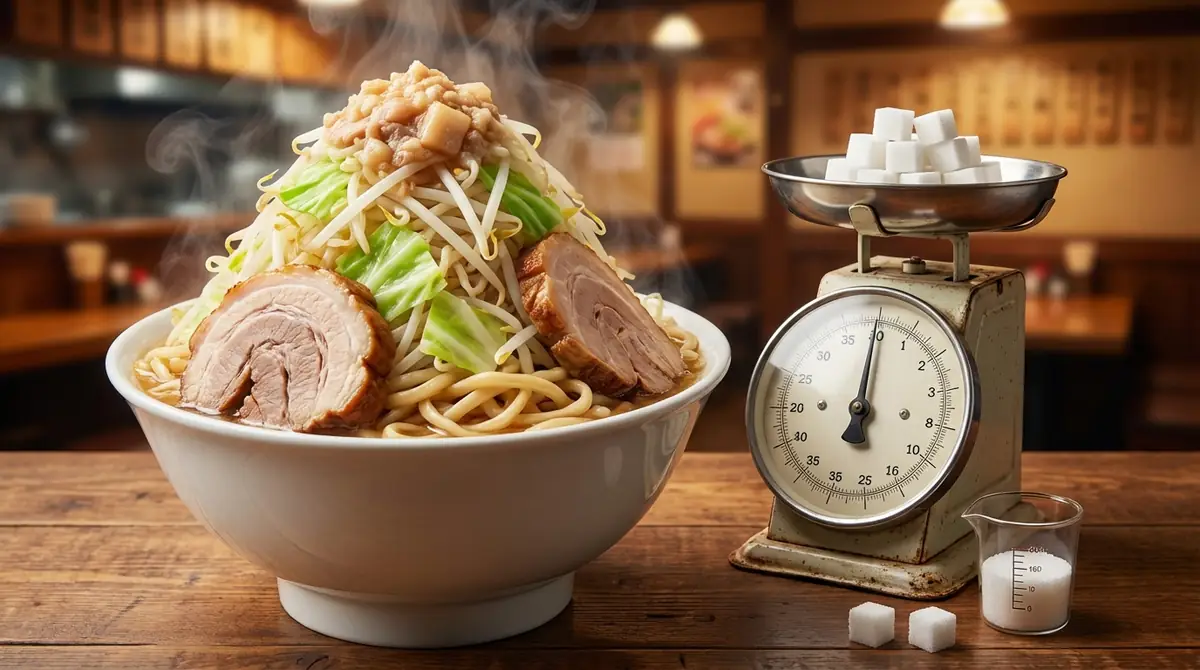 二郎系ラーメン1杯の糖質量は約100〜180g｜サイズ別の詳細データ